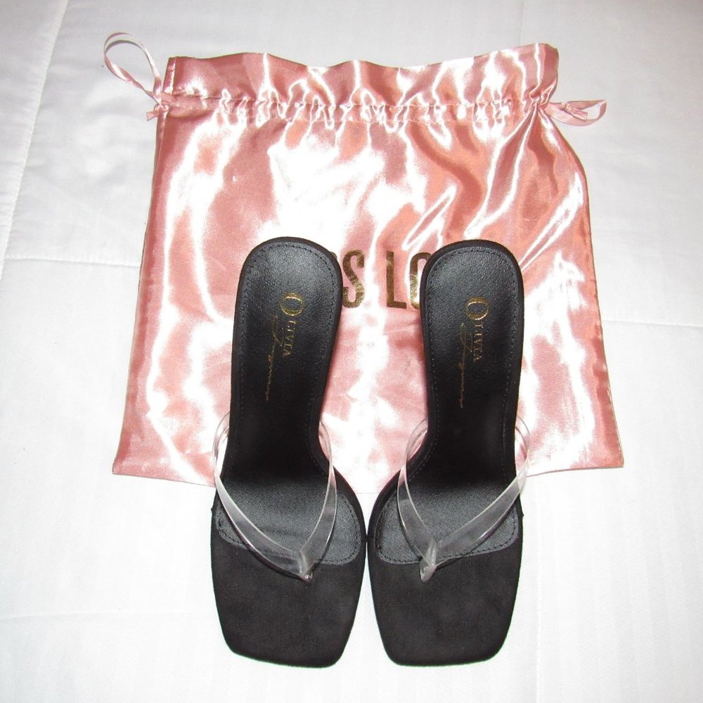 CLEAR THONG STRAP HEELS